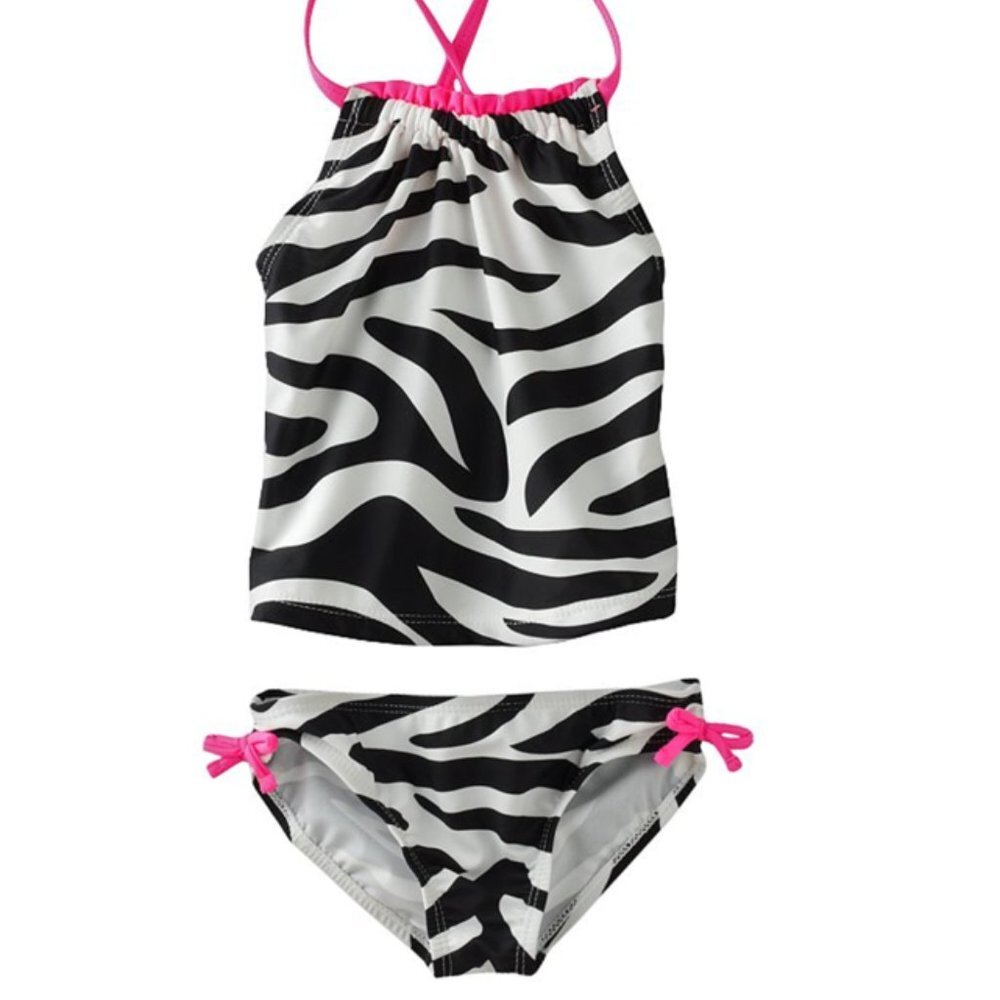 Oshkosh B'gosh Girls 2-PC Bikini & Top Swim Set Zebra UPF 50+ Lined Swim… - Picture 6 of 6